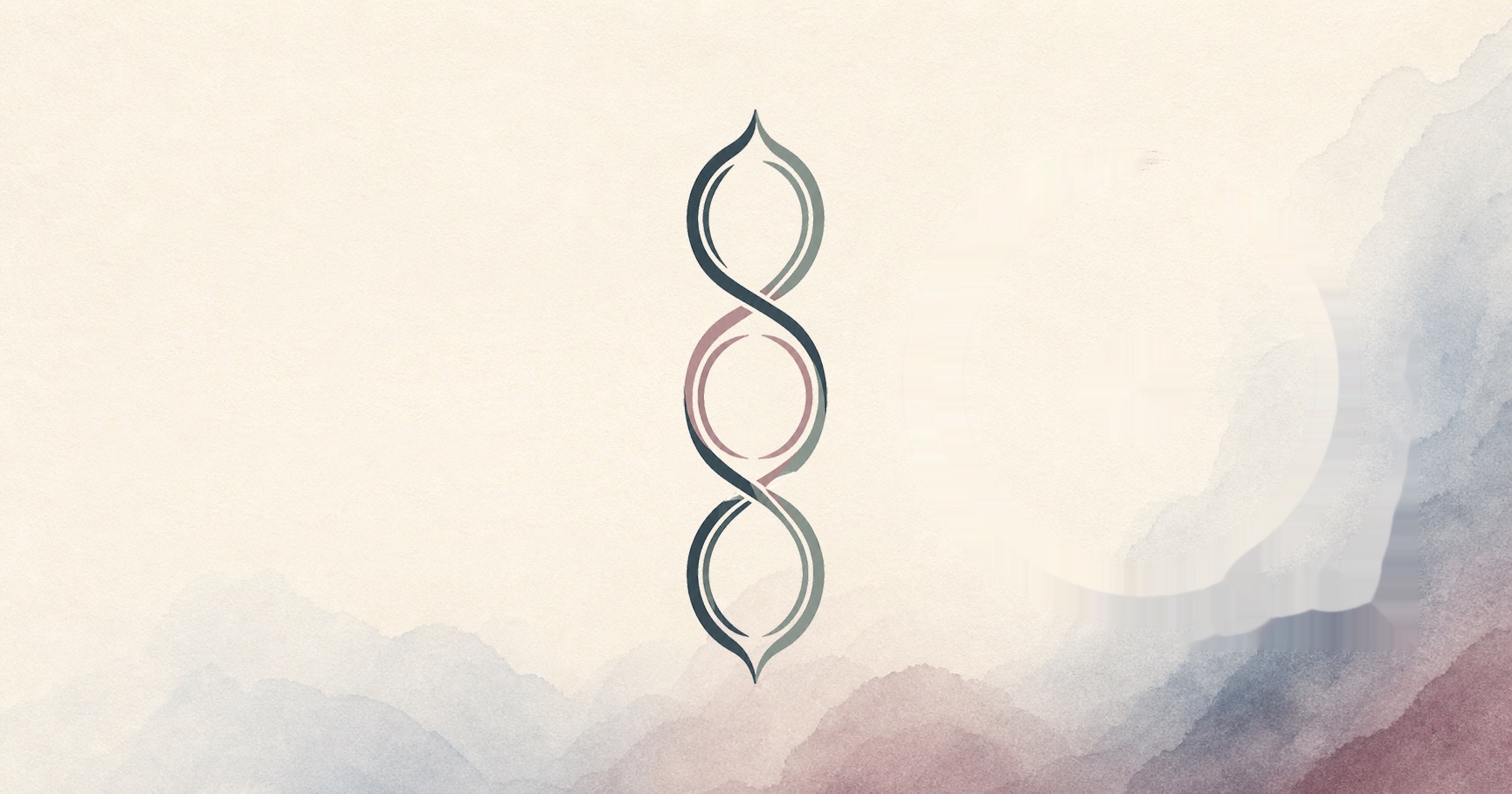 Adage logo centered over a soft watercolor landscape